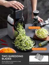 Load image into Gallery viewer, Electric Grater, 3.74‘’ Extra Large Feeding Port, 5 in 1 Electric Vegetable Slicer for Cheese, Fruits, Vegetables