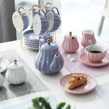 Load image into Gallery viewer, Sweejar Porcelain Tea Sets British Royal Series, 8 OZ Cups & Saucer Service for 6, with Teapot Sugar Bowl Cream Pitcher Teaspoons and Tea Strainer, Suitable for High Tea, Wedding, Party (Pink)
