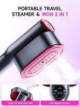 Load image into Gallery viewer, 2 in 1 Handheld Garment Steamer and Iron for Clothes Travel Size | 1200W,15S Fast Heat-Up,Large Ceramic Heat Panel,Fabric Wrinkle Remover for Home,110V-120V