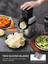 Load image into Gallery viewer, Electric Grater, 3.74‘’ Extra Large Feeding Port, 5 in 1 Electric Vegetable Slicer for Cheese, Fruits, Vegetables
