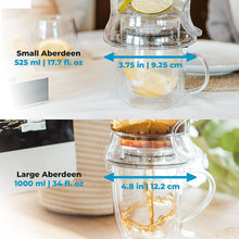 Load image into Gallery viewer, Aberdeen Smart Tea Maker Bpa-Free Tea Infuser Clear 17.7 Oz (525Ml) | Drip-Free Bottom Dispenser, Coaster, Easy Brewing, Simple Cleanup, Tritan Build, Loose-Leaf Steeping, Stylish Design
