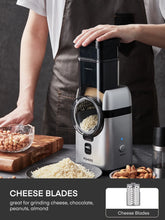 Load image into Gallery viewer, Electric Grater, 3.74‘’ Extra Large Feeding Port, 5 in 1 Electric Vegetable Slicer for Cheese, Fruits, Vegetables
