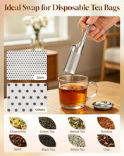 Load image into Gallery viewer, Tea Infuser for Loose Leaf Tea, Stainless Steel Fine Mesh Tea Strainer | 2-In-1 Loose Leaf Tea Steeper,  Tea Filter &amp; Scoop with Long Handle, Easy Fill Reusable Single Cup Tea Ball
