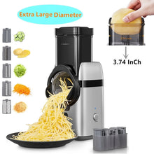 Load image into Gallery viewer, Electric Grater, 3.74‘’ Extra Large Feeding Port, 5 in 1 Electric Vegetable Slicer for Cheese, Fruits, Vegetables
