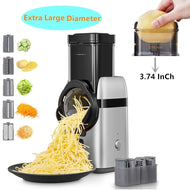 Electric Grater, 3.74‘’ Extra Large Feeding Port, 5 in 1 Electric Vegetable Slicer for Cheese, Fruits, Vegetables