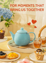 Load image into Gallery viewer, Teapot, Porcelain Tea Pot with Stainless Steel Infuser, Blooming &amp; Loose Leaf Teapot - 27Ounce, Turquoise
