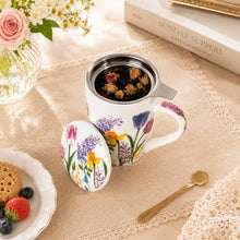 Load image into Gallery viewer, Tea Mug with Infuser and Lid,18 Ounce Ceramic Loose Leaf Cup Steeper | Lead-Free Glaze for Tea Lovers
